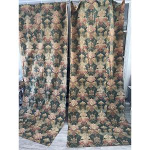 Pair Of Printed Cotton Curtains – Neo-oriental Decor – Napoleon III Period