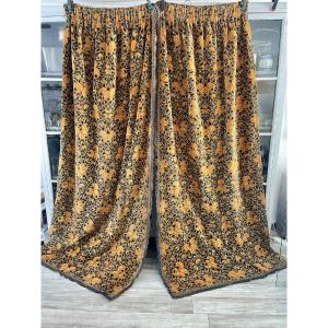 Pair Of Antique Art Deco Velvet Drapes Period 1925