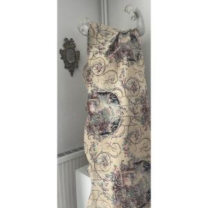 Romantic Valance In Printed Fabric - End XIXᵉ Siècle- Toile à La Française