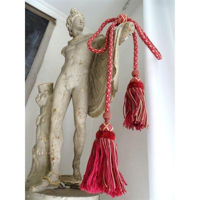 Beautiful Embrase In Pink Color Trimmings Nineteenth Time Antique Passementery