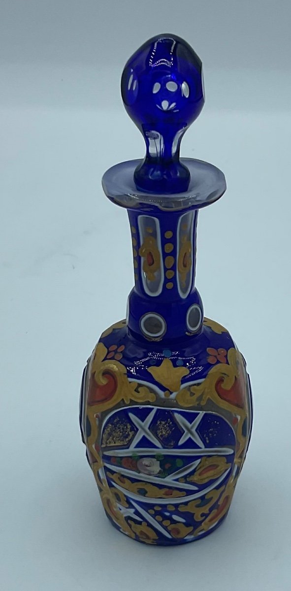Flacon De Parfum En émail De Bohême Antique Pour Le Marché Ottoman, Arabe, xixsiecle-photo-2