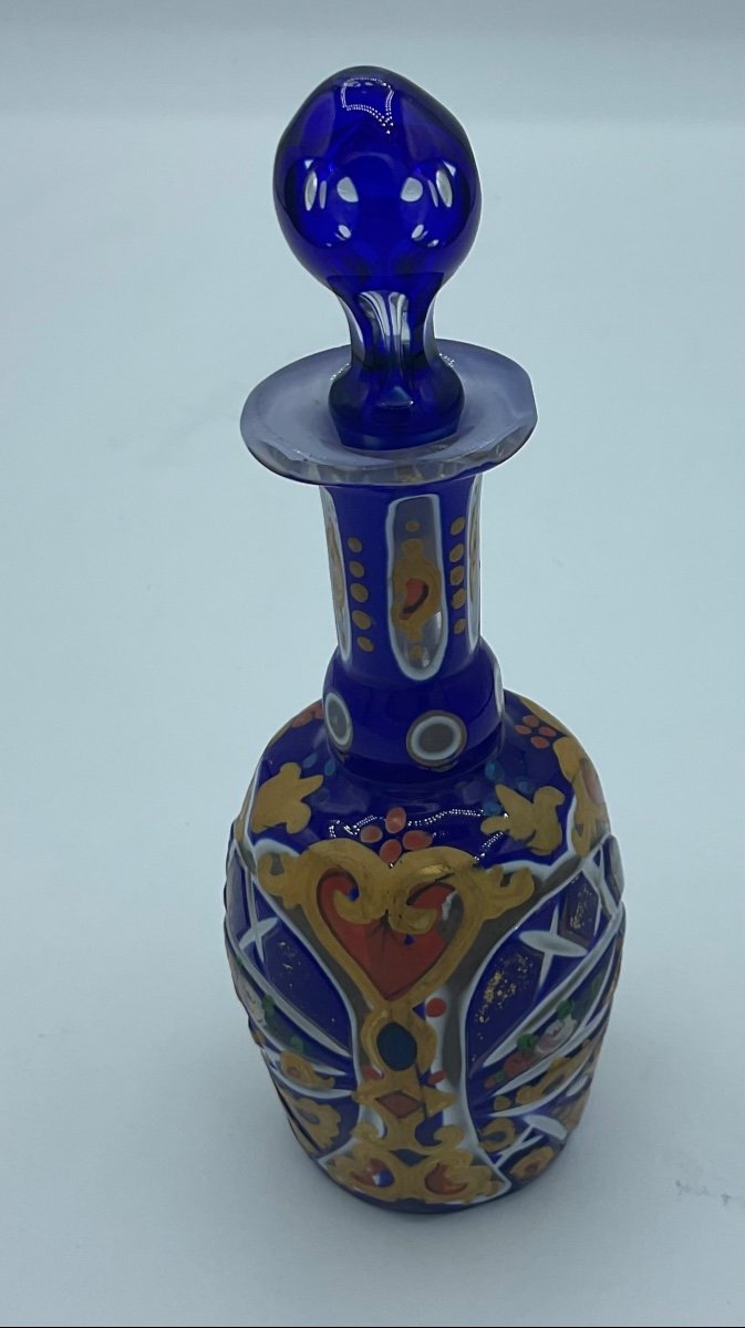 Flacon De Parfum En émail De Bohême Antique Pour Le Marché Ottoman, Arabe, xixsiecle-photo-4