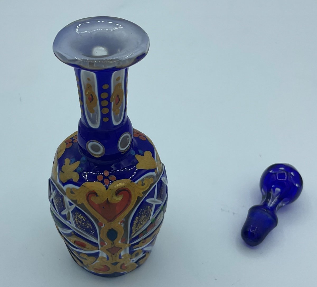 Flacon De Parfum En émail De Bohême Antique Pour Le Marché Ottoman, Arabe, xixsiecle-photo-3