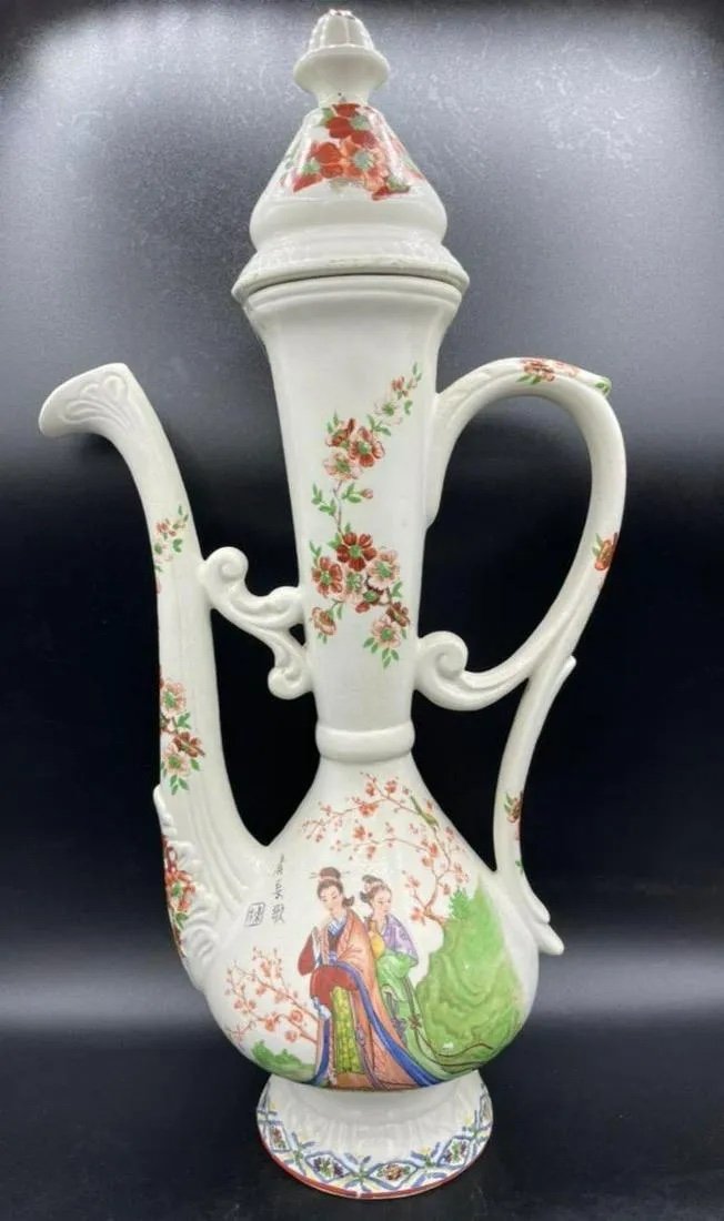 Ancienne Aiguière En Porcelaine Aşurelik,ibrik Pour Un Marché Turc / Influence Chinoise-photo-1