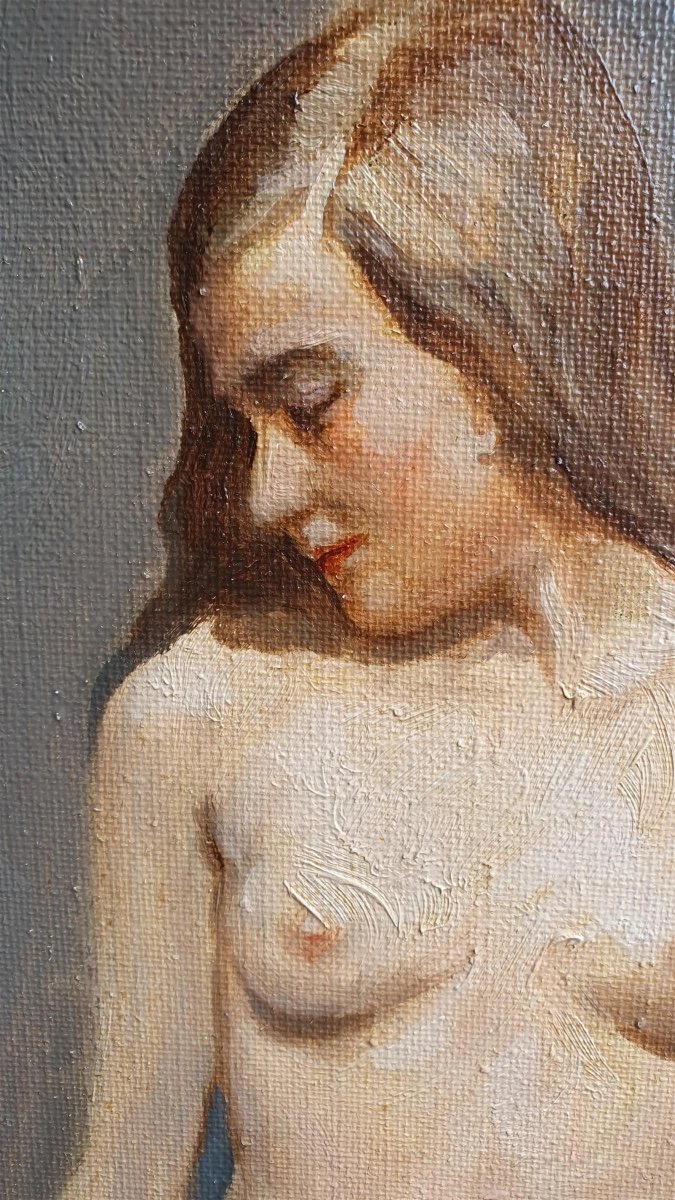 Tableau Orientaliste Huile Sur Toile Représentant Une Femme Nue Proposé à La Vente Par Moor-photo-2