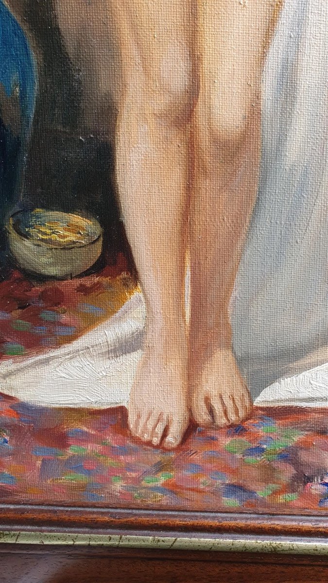 Tableau Orientaliste Huile Sur Toile Représentant Une Femme Nue Proposé à La Vente Par Moor-photo-6