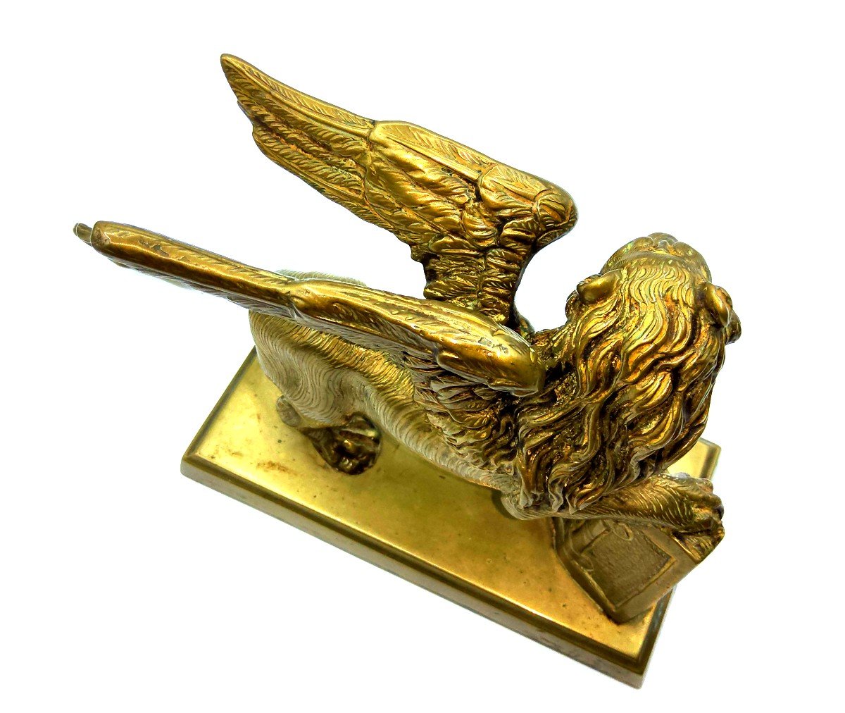 Figura in bronze del Grand Tour Un Leone altogether sollevato su base rettanholare-photo-2