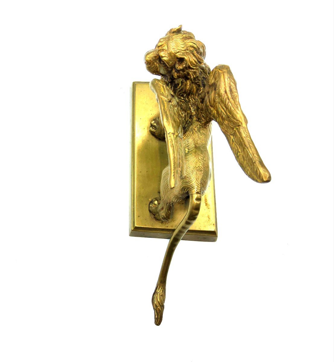 Figura in bronze del Grand Tour Un Leone altogether sollevato su base rettanholare-photo-7