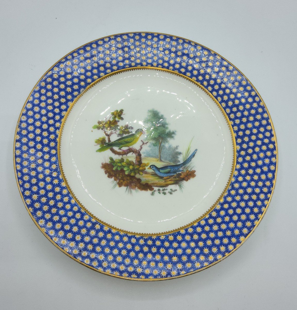 Vincennes piatto in porcellane celesste blue, 18 secolo