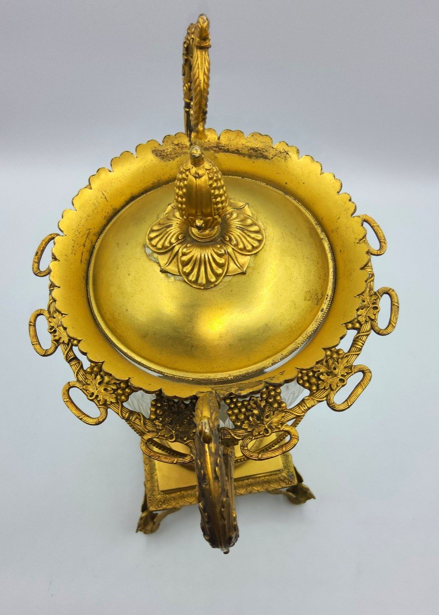 XIX secolo Meraviglioso grande centrotavola in argento dorado,Baccarat-photo-1