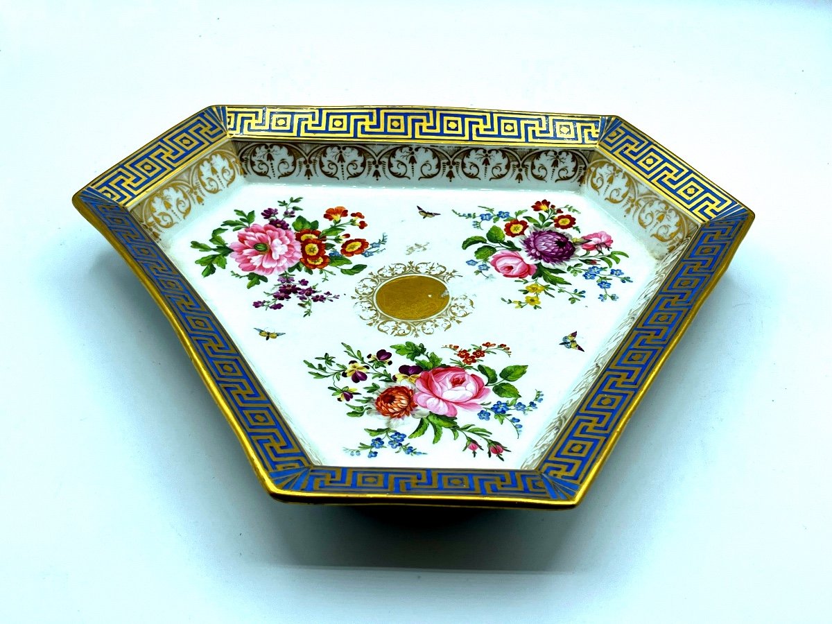 Ancien Plateau En Porcelaine Kpm Hexagonal Berlino-photo-2