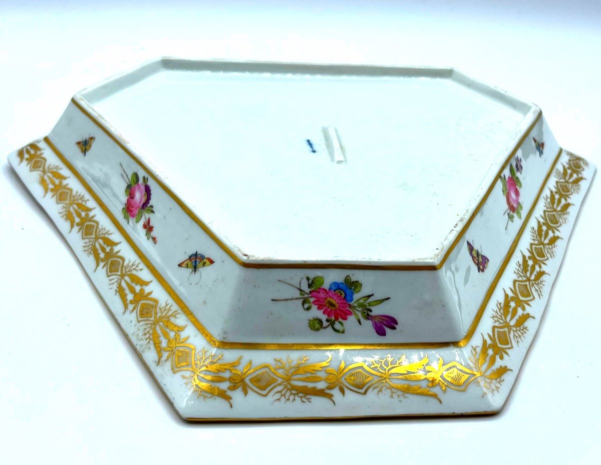 Ancien Plateau En Porcelaine Kpm Hexagonal Berlino-photo-4