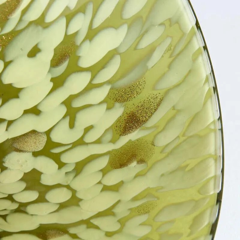 Ciotola rivestita a forma di pera in vetro di Murano Vetro Cenedese verde kaki-photo-4