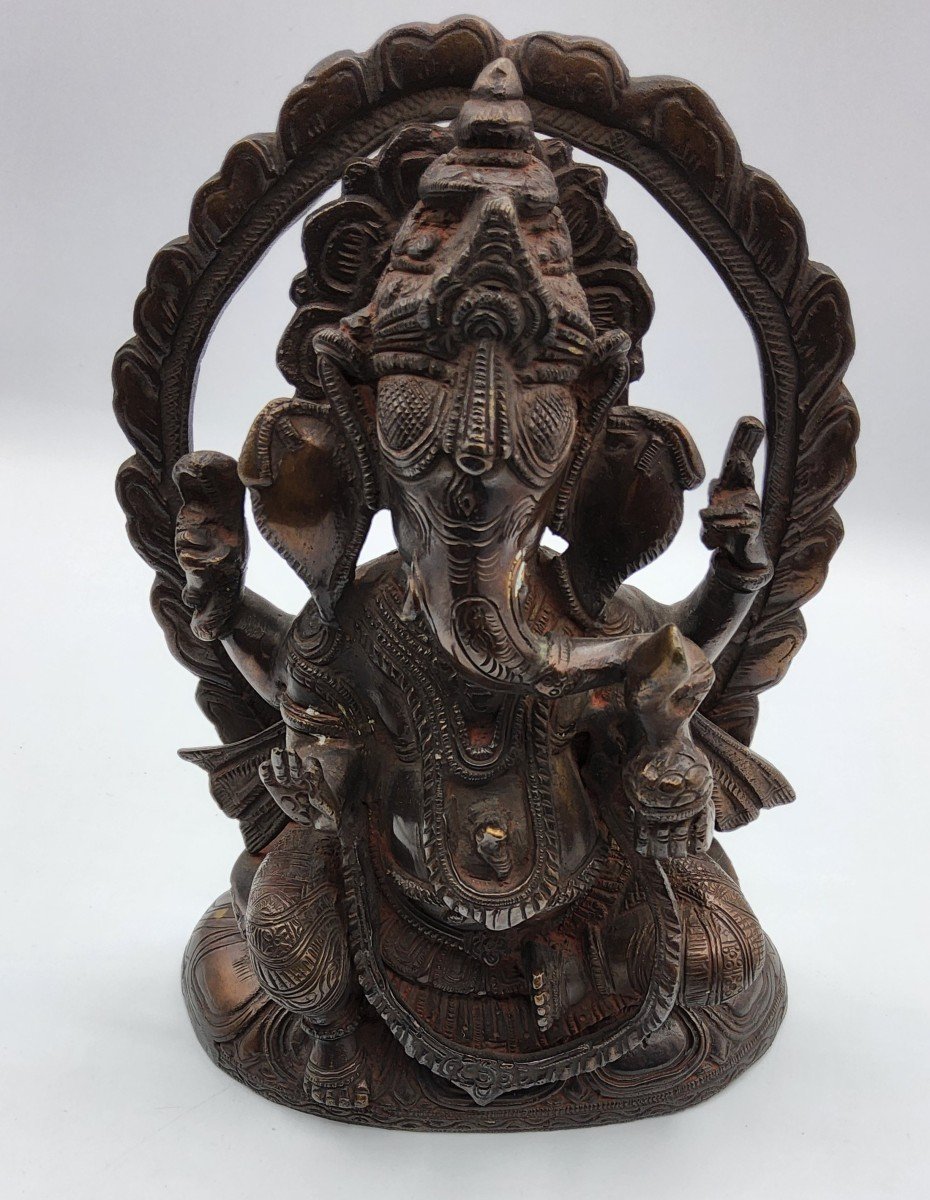 Scultura De Dieu Bouddha éléphant, Ganesh En Bronze