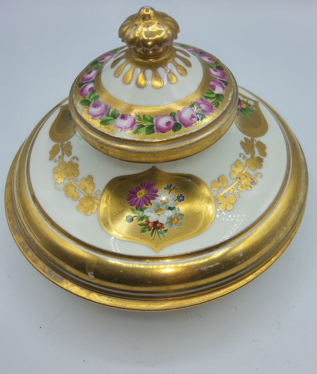 Tombak coperto di porcellana di Vienna del XIX secolo, Sahan per il mercato turco. Perfetto.-photo-3