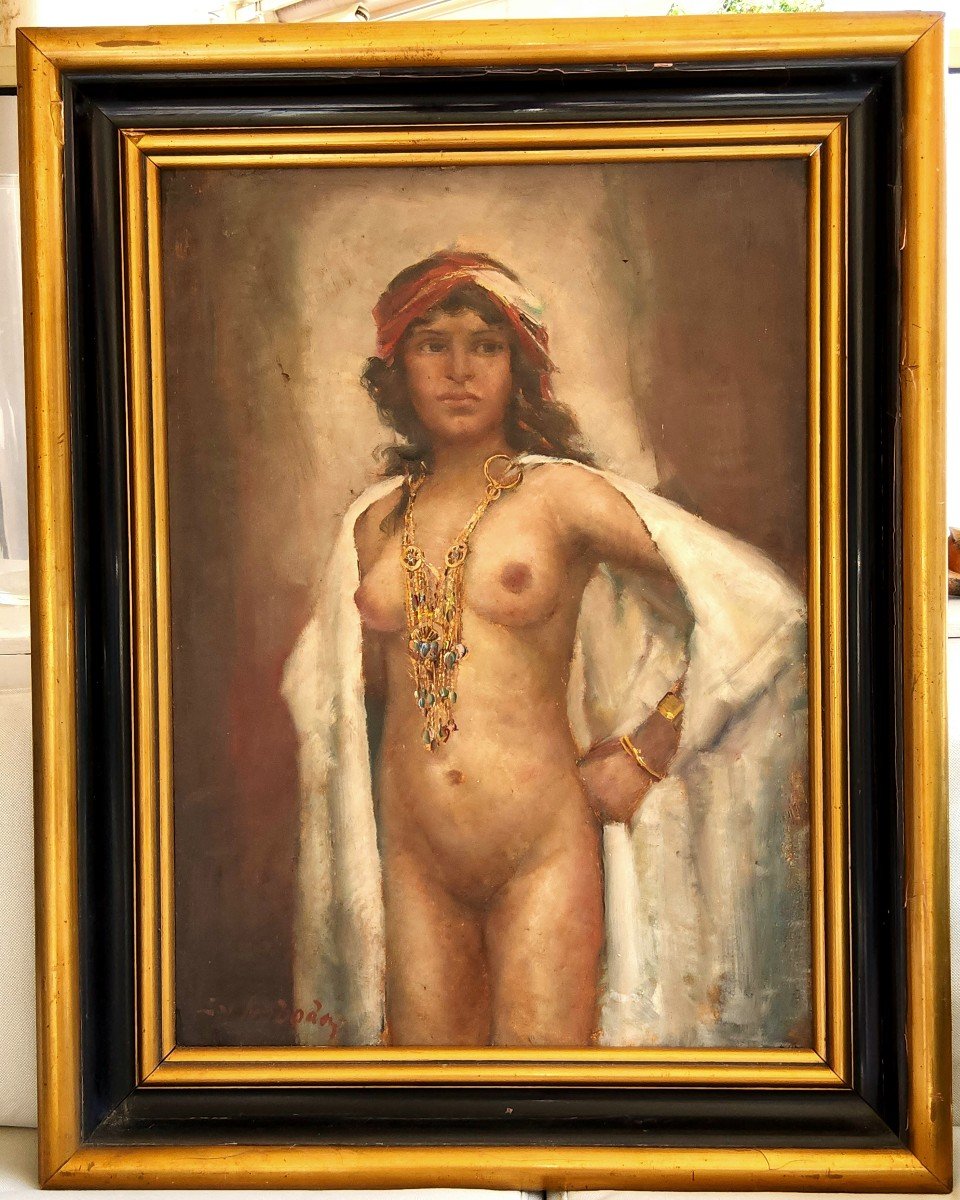 Josef Svoboda Peinture Orientaliste De Femme Algérienne,grande.Tableaux Orientaliste-photo-3
