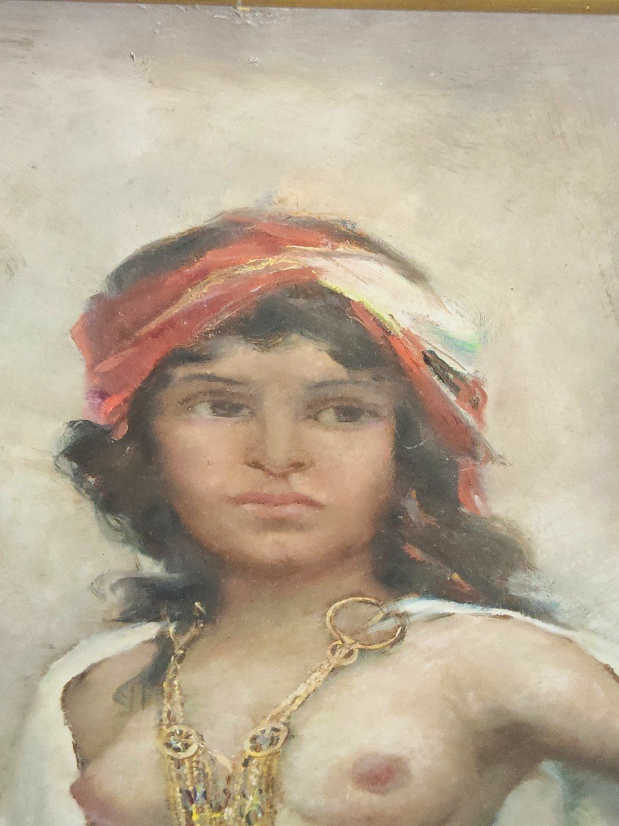 Josef Svoboda Peinture Orientaliste De Femme Algérienne,grande.Tableaux Orientaliste-photo-7