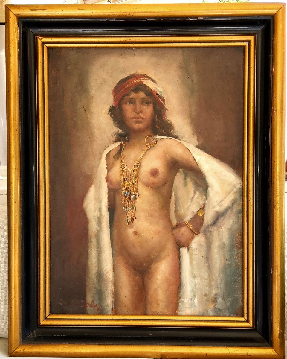 Josef Svoboda Peinture Orientaliste De Femme Algérienne,grande.Tableaux Orientaliste