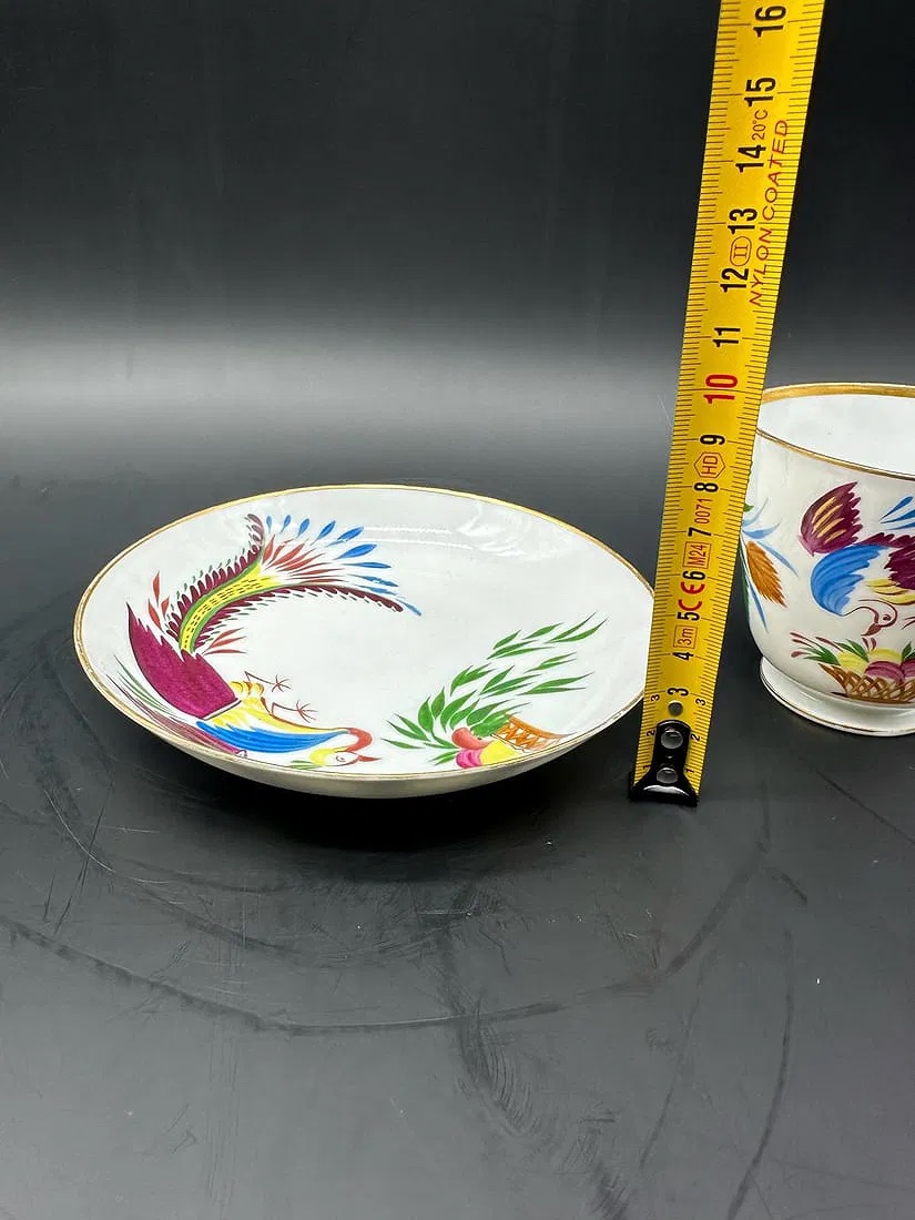 Tazza e piattino in porcellana russa Chekhonin, datati, contrassegnati con AIII e martello-photo-2