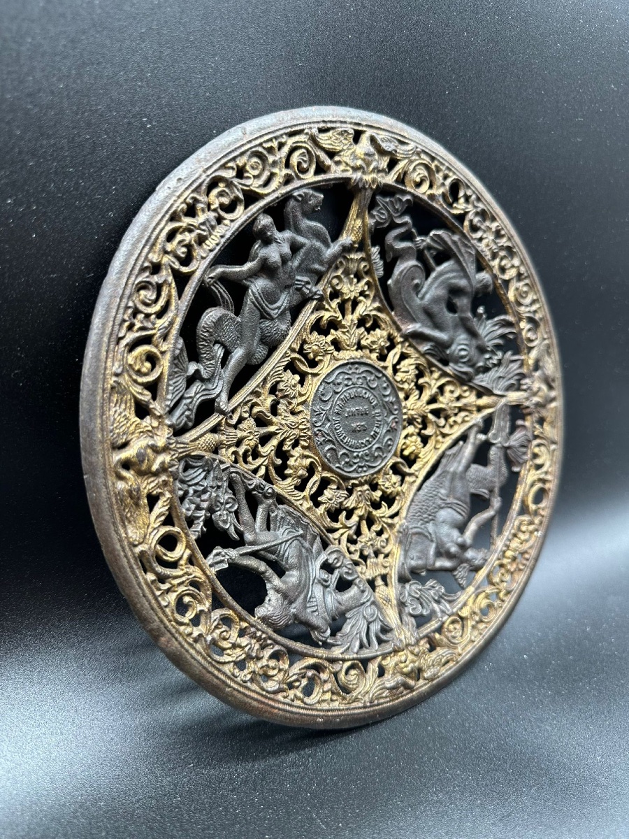 VASSOIO FORATO IN GHISA RUSSA VERNICIATA, XIX -photo-3