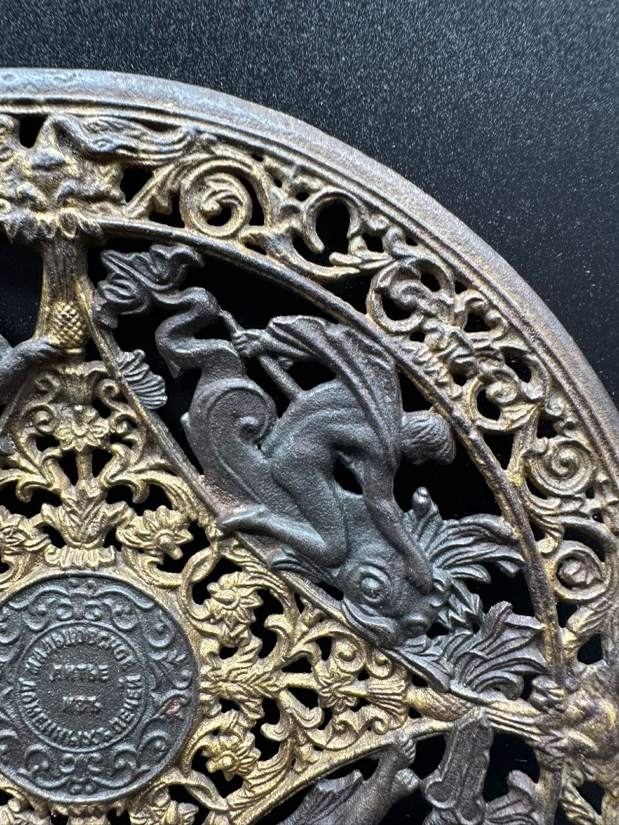 VASSOIO FORATO IN GHISA RUSSA VERNICIATA, XIX -photo-6