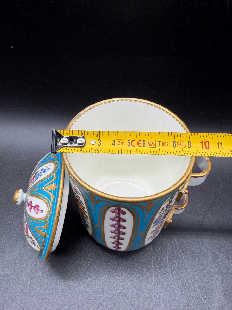 Barattolo per tabacco con coperchio, fondo blu celeste, Sèvres, 1768 circa-photo-3