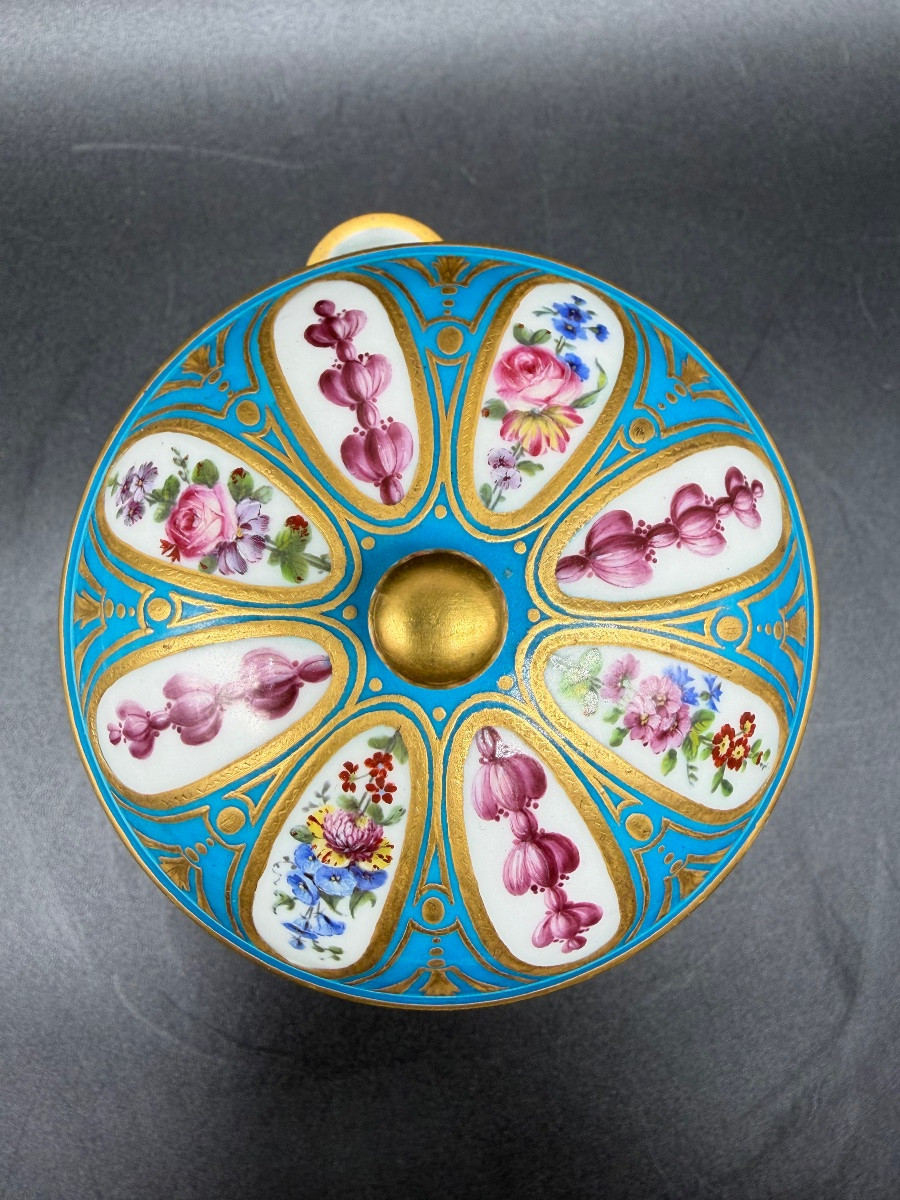 Barattolo per tabacco con coperchio, fondo blu celeste, Sèvres, 1768 circa-photo-8