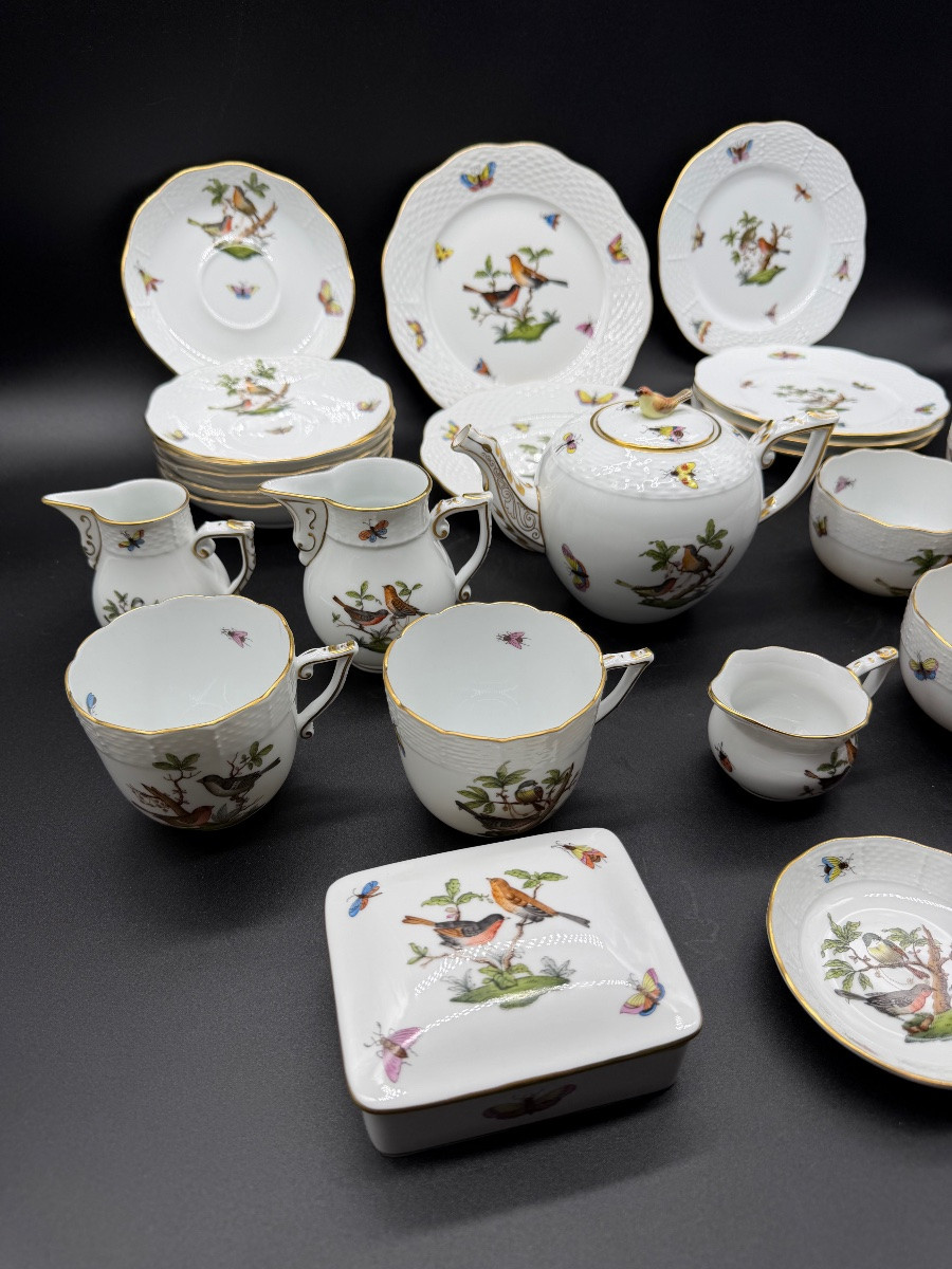 Servizio da tè in porcellana Herend, 25 pezzi, Rothschild-photo-3