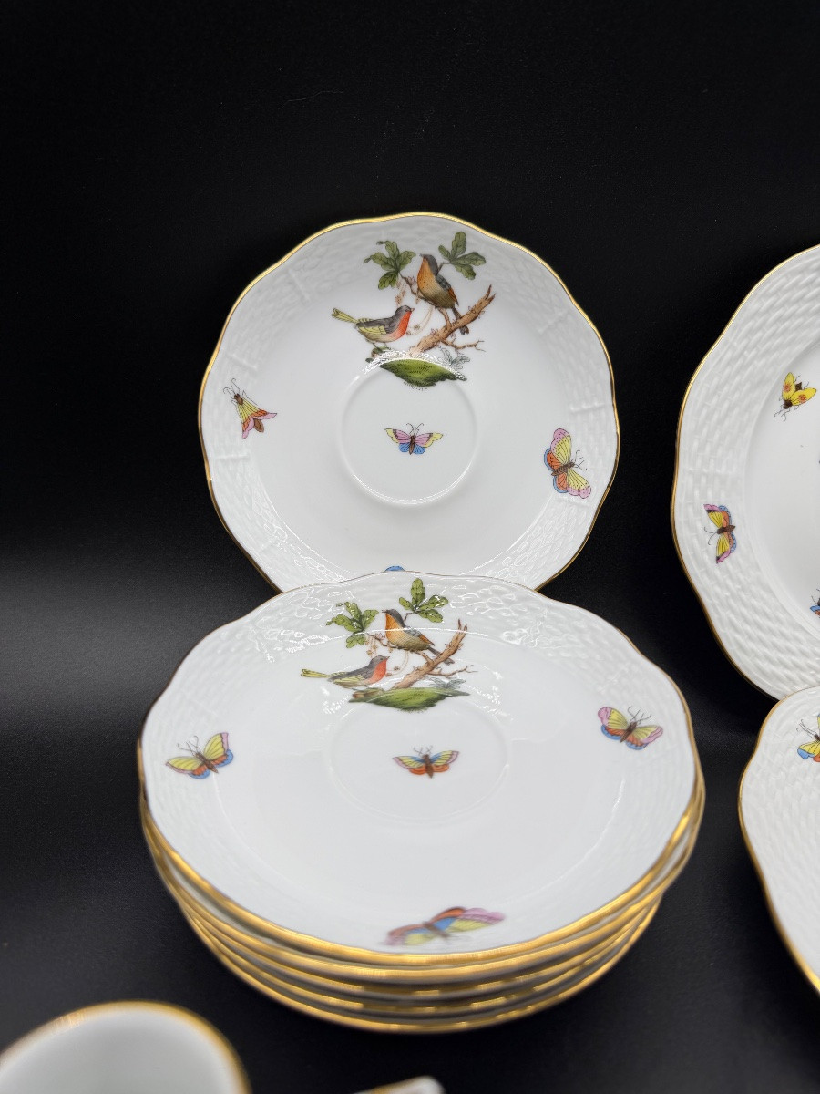 Servizio da tè in porcellana Herend, 25 pezzi, Rothschild-photo-4