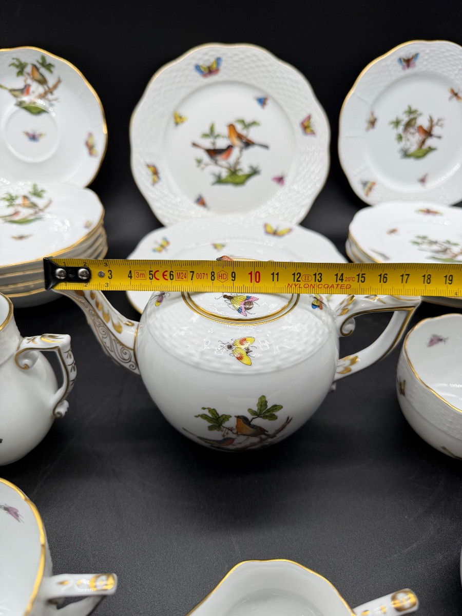 Servizio da tè in porcellana Herend, 25 pezzi, Rothschild-photo-1