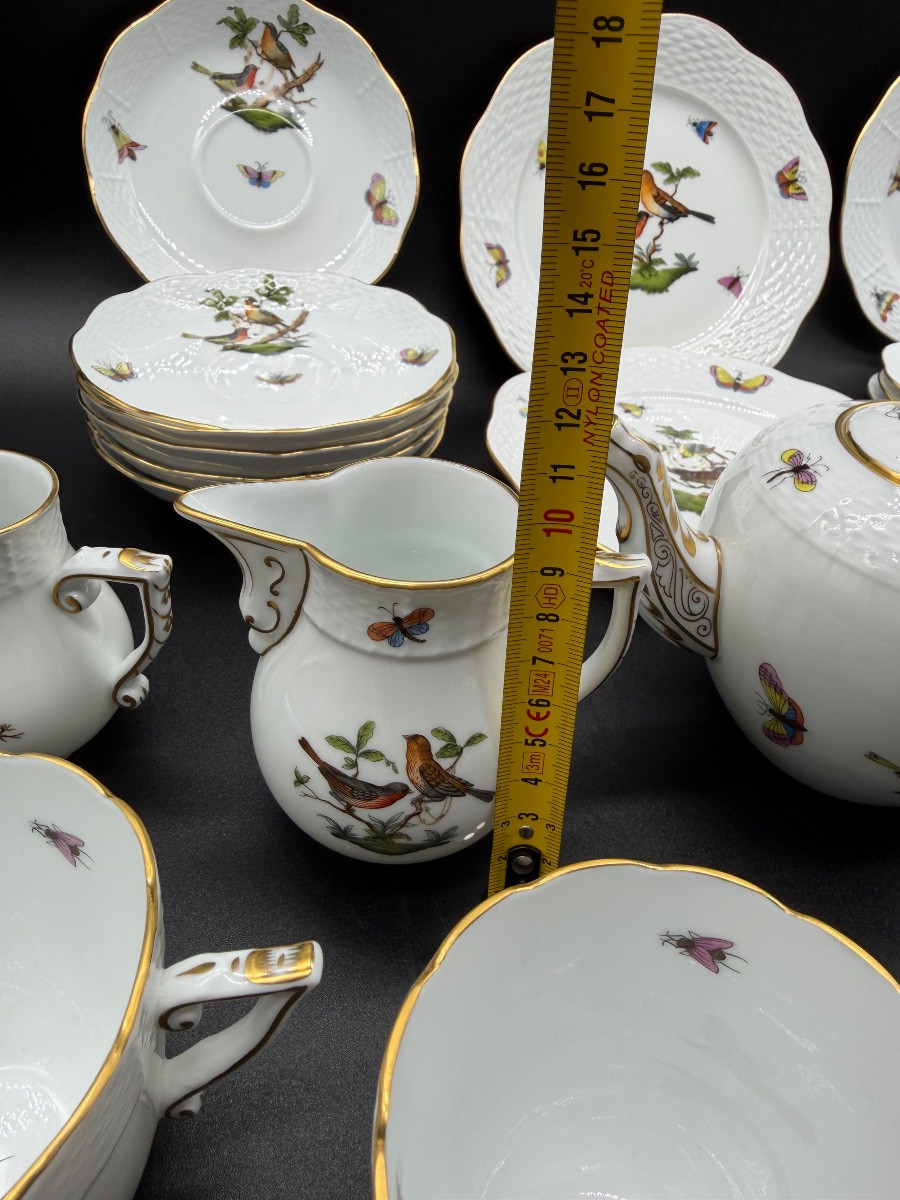 Servizio da tè in porcellana Herend, 25 pezzi, Rothschild-photo-4