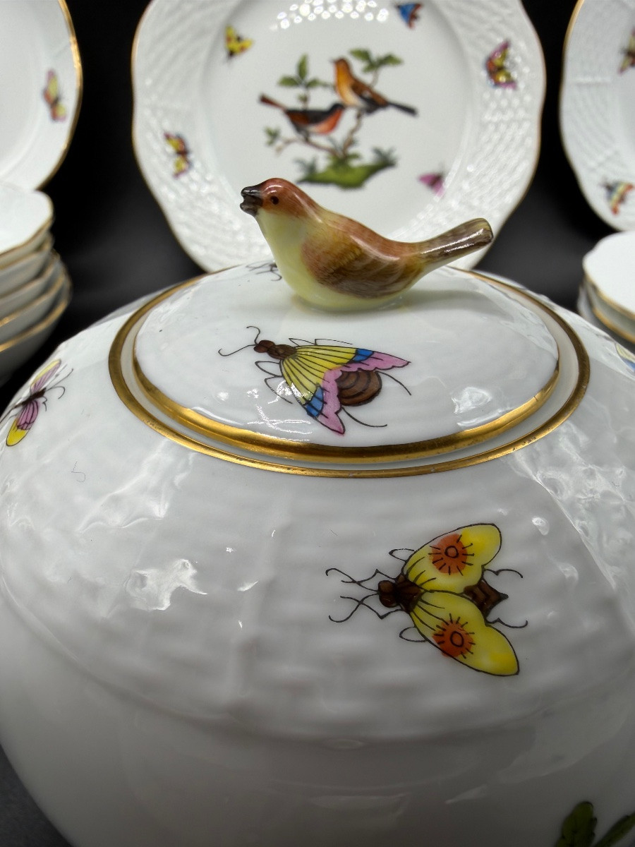 Servizio da tè in porcellana Herend, 25 pezzi, Rothschild-photo-6