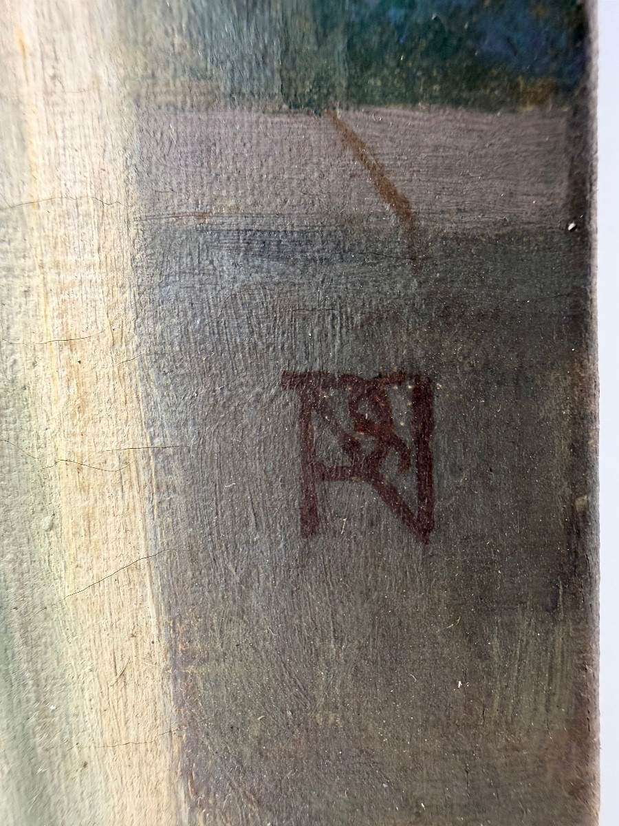 Napoleon Parisiani Olio su tela, 1909. Vergine con Bambino-photo-6