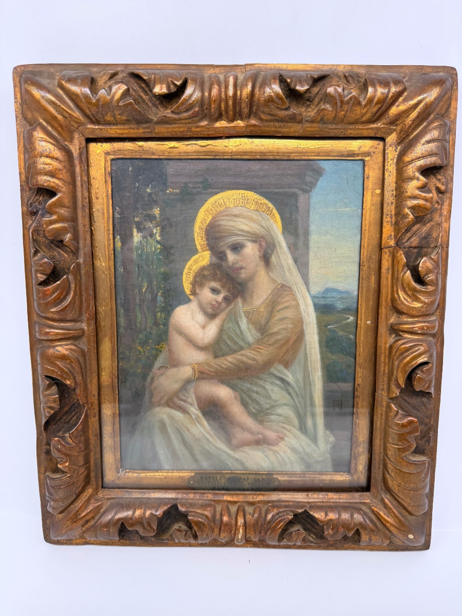 Napoleon Parisiani Olio su tela, 1909. Vergine con Bambino