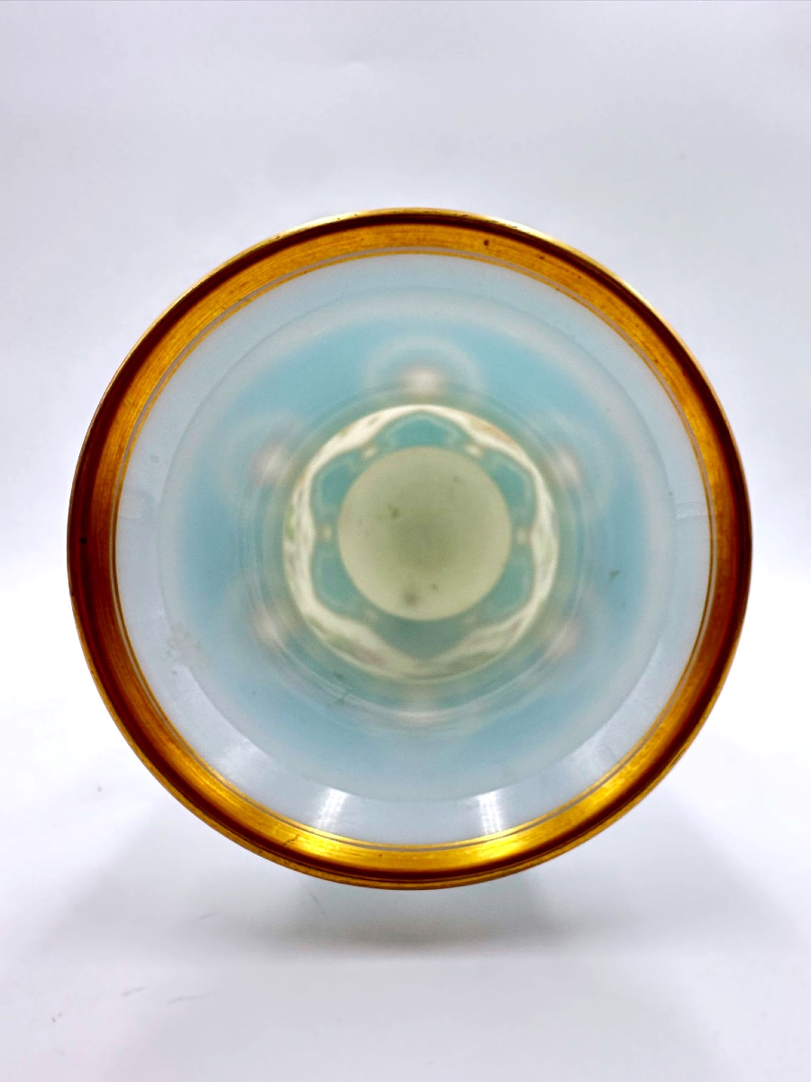 XIX eme Vaso in vetro opalino francese di Jean François Robert, vaso grande-photo-4