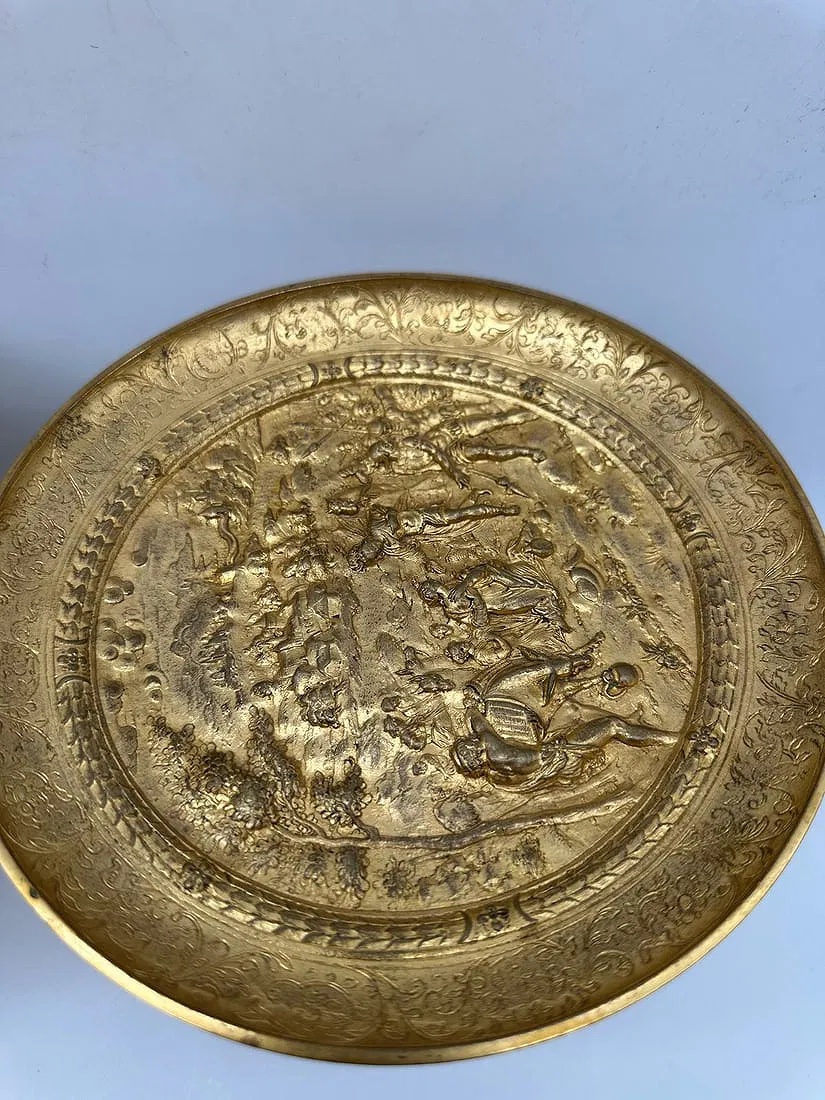 XIX secolo Coppia di tazze in bronzo dorato in stile gotico-photo-6