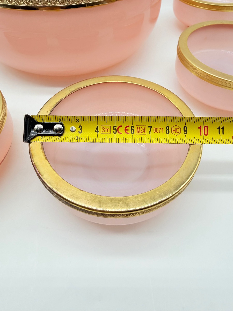 Set di vetro opalino di Murano 6 bicchieri e ciotola grande-photo-4