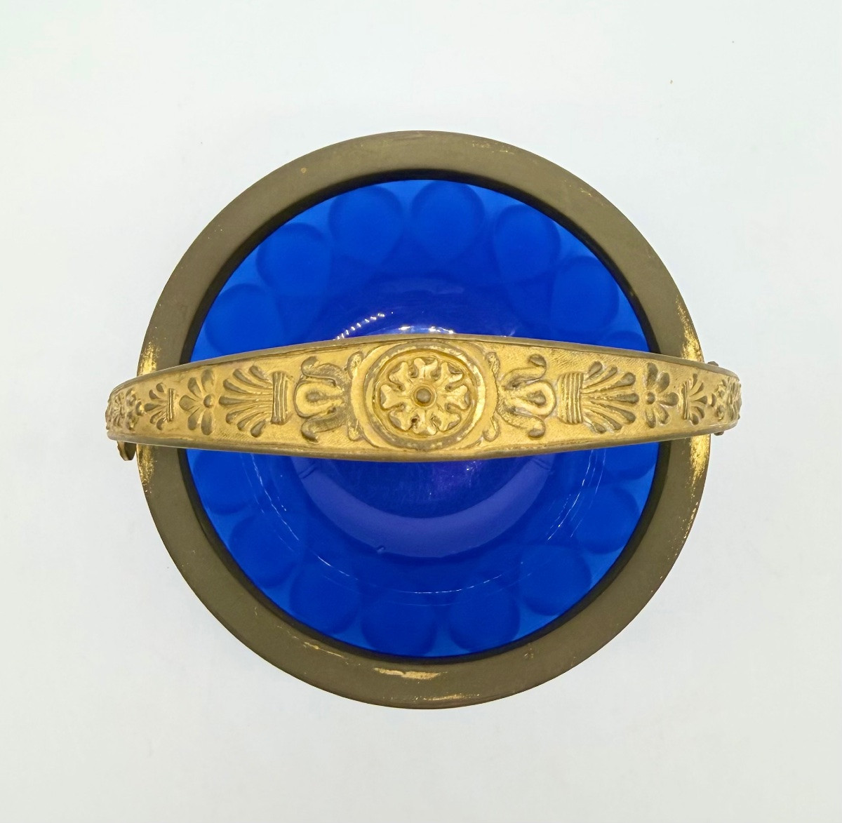 Vetro opalino blu CharlesX a forma di cesto-photo-4