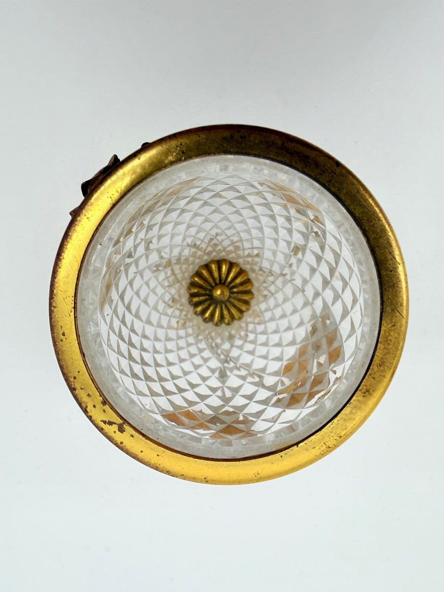 Vaso in cristallo Baccarat con ornamento floreale in bronzo, Art Nouveau-photo-6