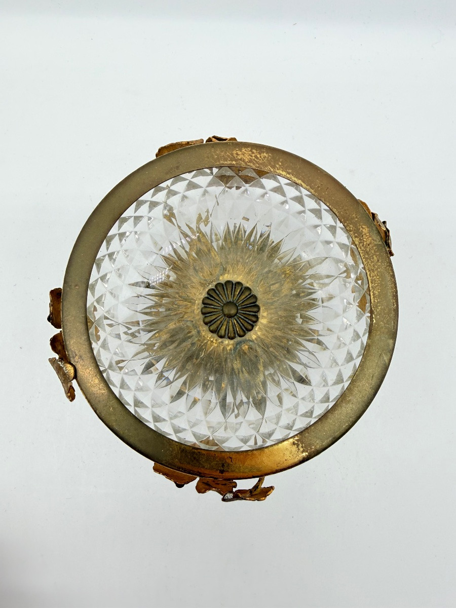 Coppa in cristallo Baccarat bronzo dorato con ornamenti floreali, Art Nouveau  -photo-6