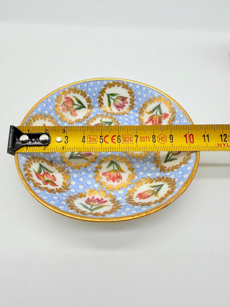 Porcellana di Sèvres Tazza e piattino con decorazione policroma a tulipani, XVIII secolo-photo-4