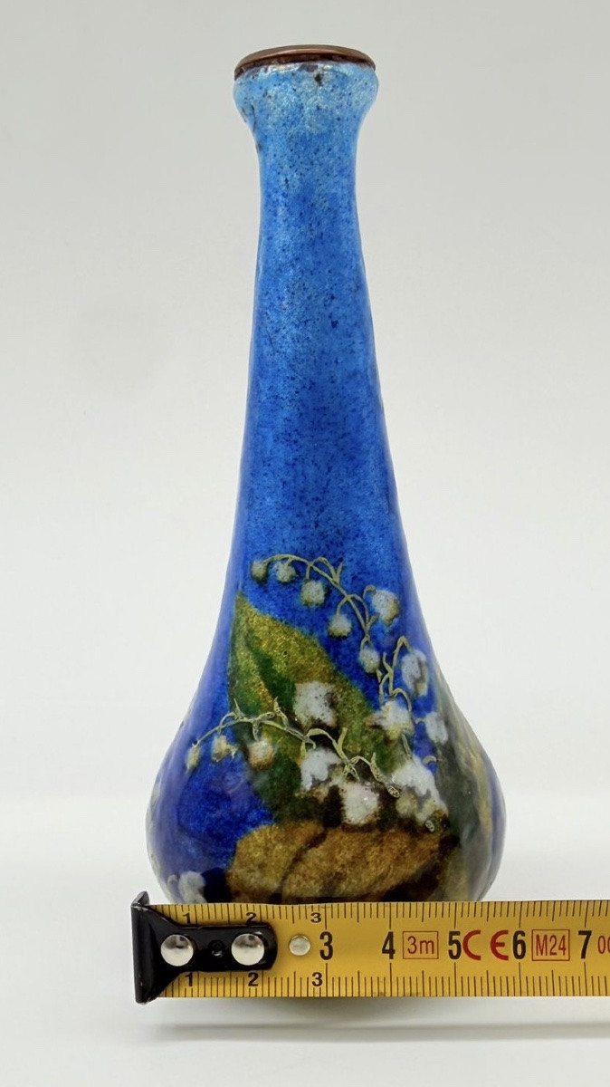 JULES SARLANDIE (1874-1934), VASO IN SMALTO, LIMOGES, INIZIO XX SECOLO-photo-4