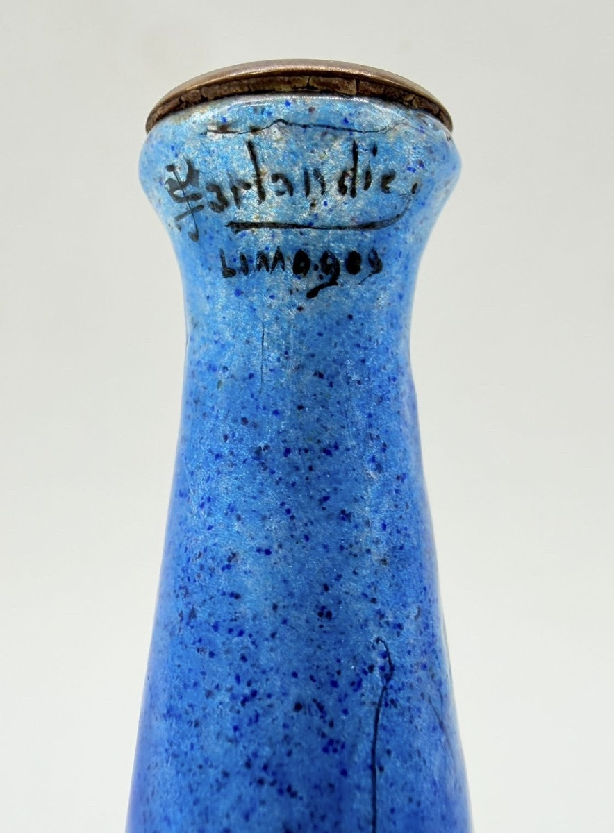 JULES SARLANDIE (1874-1934), VASO IN SMALTO, LIMOGES, INIZIO XX SECOLO-photo-6