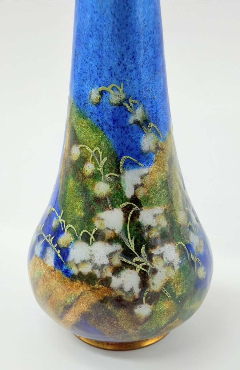 JULES SARLANDIE (1874-1934), VASO IN SMALTO, LIMOGES, INIZIO XX SECOLO-photo-7