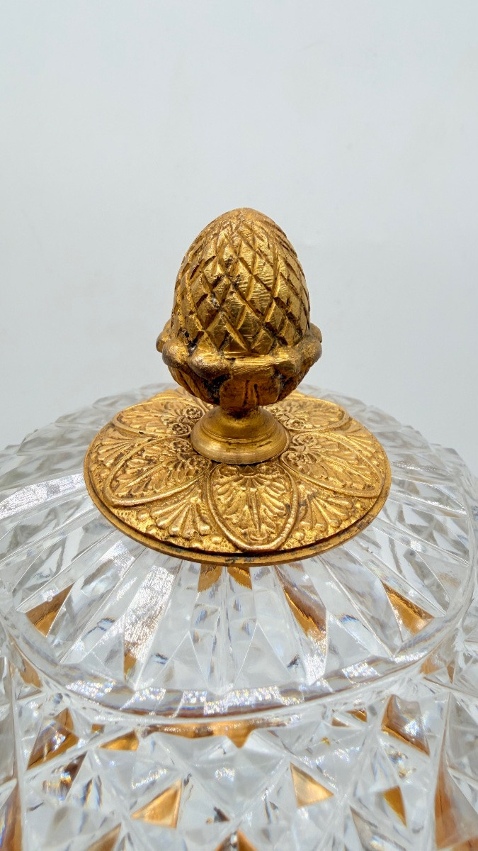 Portacaramelle in cristallo Baccarat e bronzo dorato-photo-7