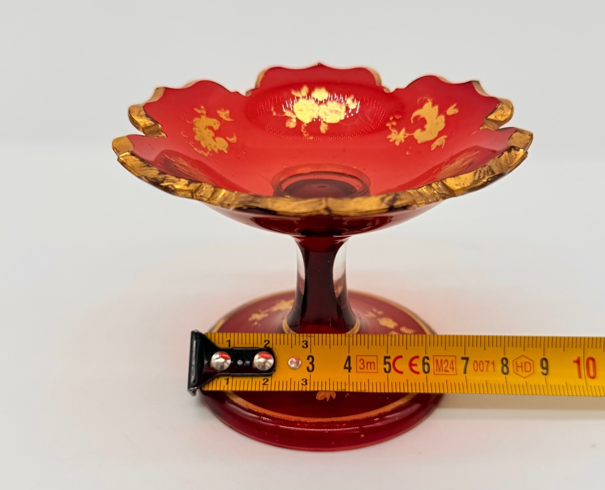Tazza in vetro di Boemia con decorazioni dorate, XIX secolo -photo-3