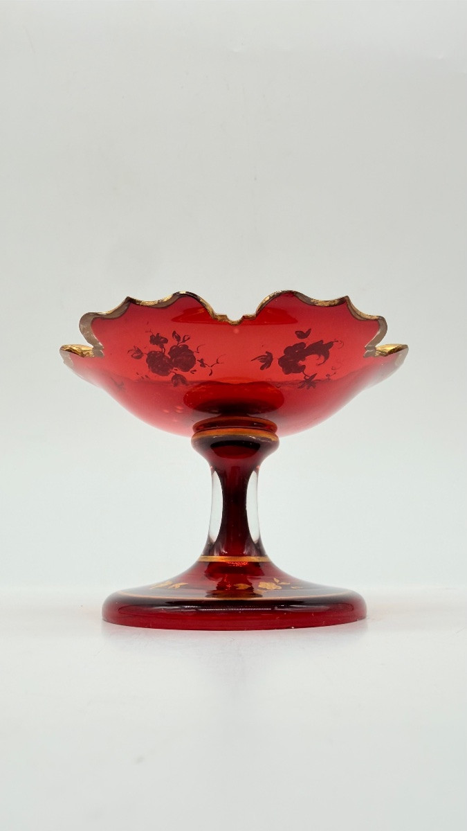 Tazza in vetro di Boemia con decorazioni dorate, XIX secolo -photo-4