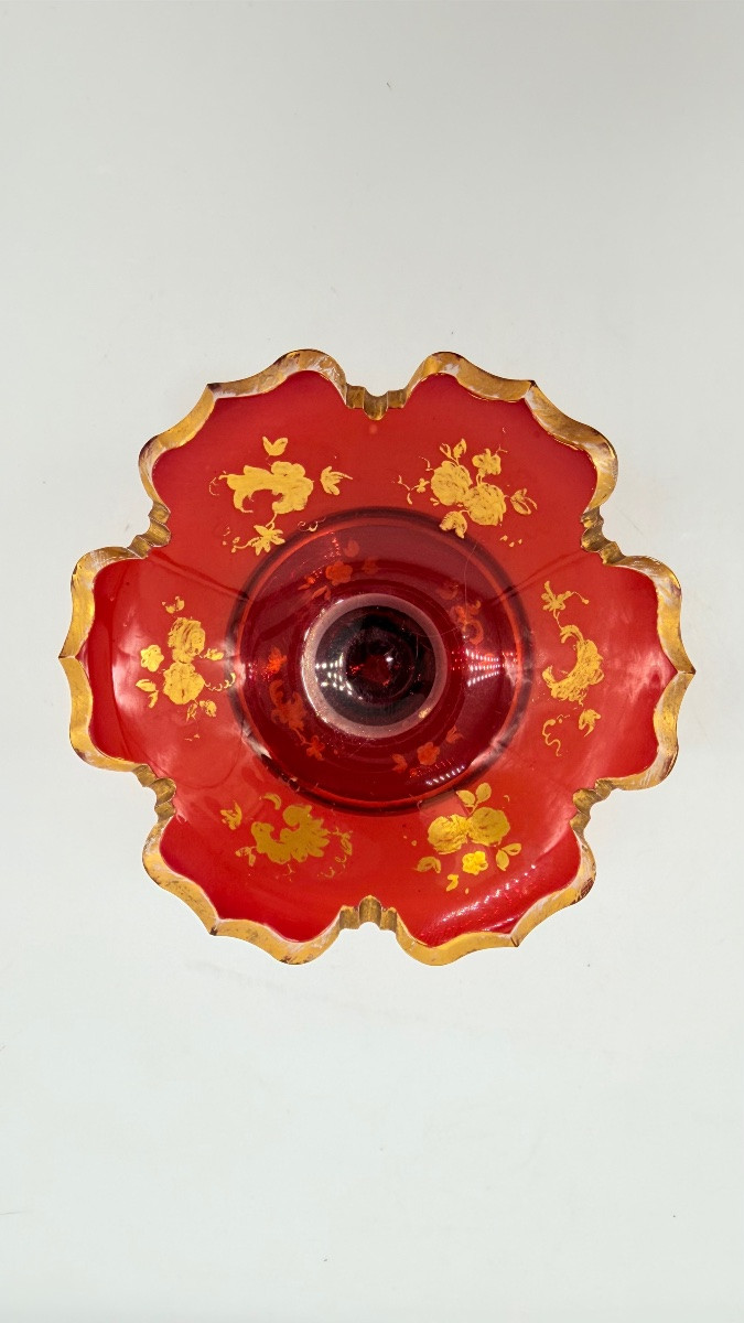 Tazza in vetro di Boemia con decorazioni dorate, XIX secolo -photo-6