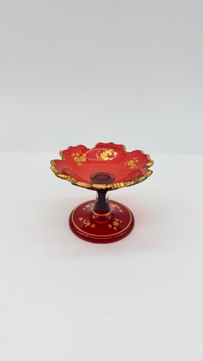Tazza in vetro di Boemia con decorazioni dorate, XIX secolo -photo-7
