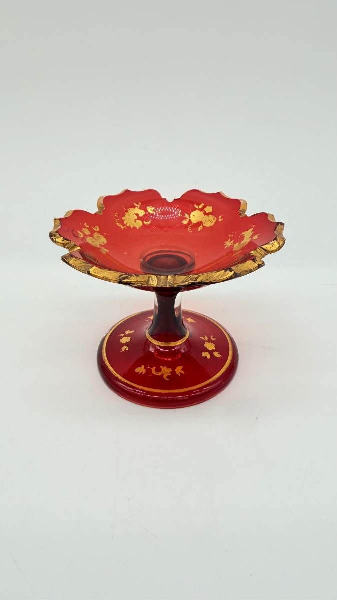 Tazza in vetro di Boemia con decorazioni dorate, XIX secolo -photo-8